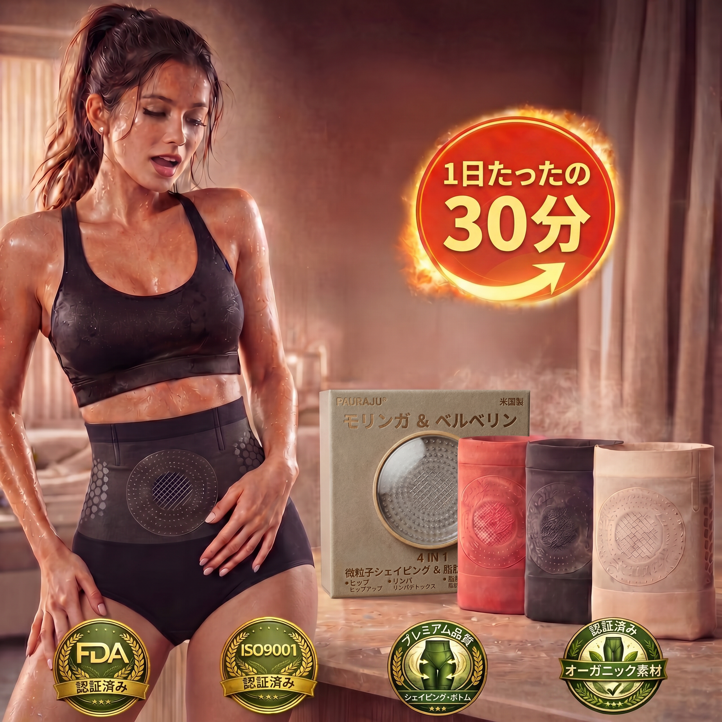 公式ブランドストア|🍧 𝐏𝐀𝐔𝐑𝐀𝐉𝐔® 𝟐𝟎𝟐𝟔 モリンガ & ベルべリン 4IN1 微粒子シェイピング & 脂肪燃焼ショーツ